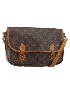 Authentic LOUIS VUITTON Monogram Gibeciere MM Shoulder Bag M42247 LV